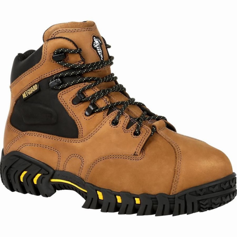 Botte Travail Georgia Boot Michelin® Steel Embout Internal Met Guard Homme Marron | DGSOJRW-26