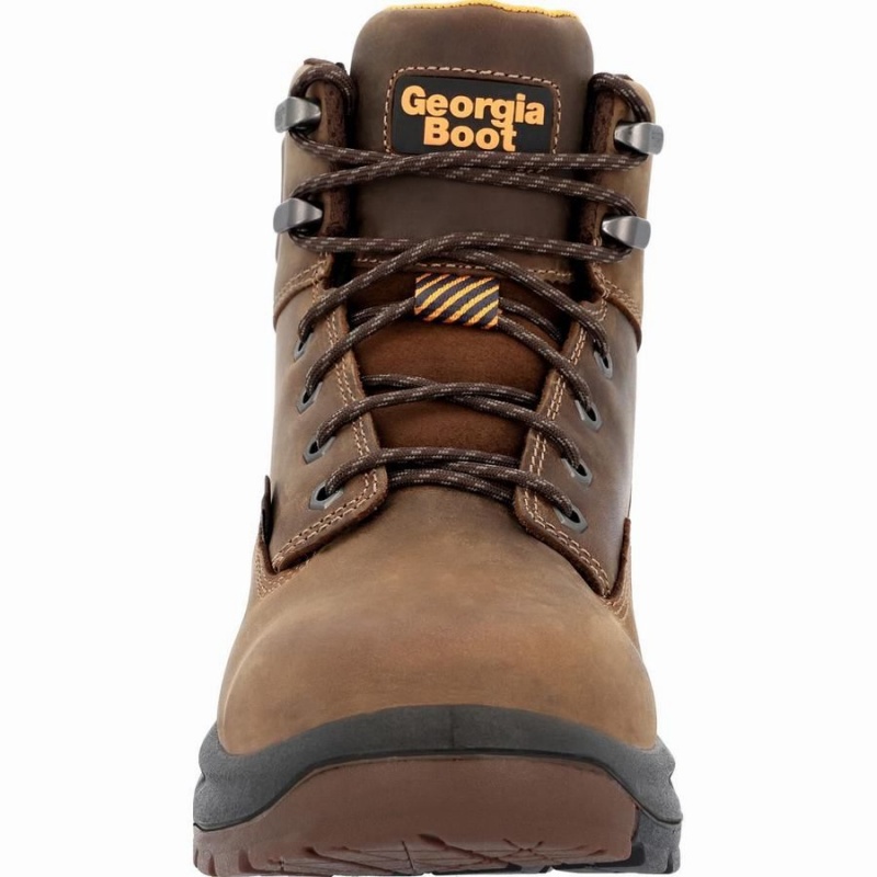 Botte Travail Georgia Boot OT Alloy Embout Imperméables Homme Marron | UGQPIZC-95