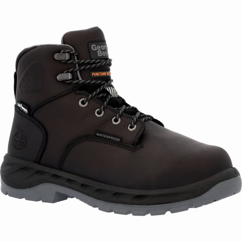 Botte Travail Georgia Boot OT Internal Metatarsal Alloy Embout Puncture Resistant Homme Noir | VCFPBSM-14