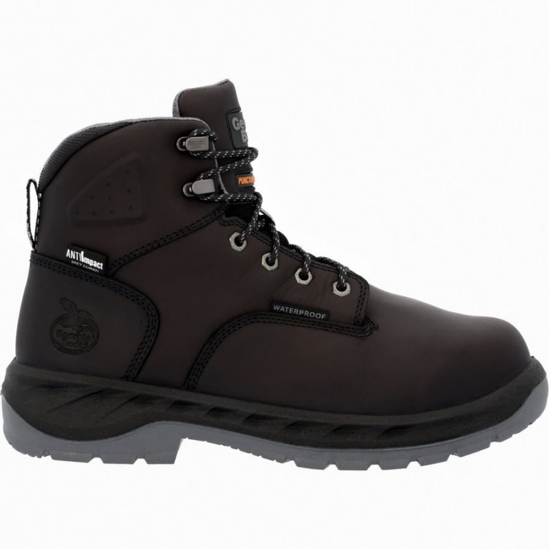 Botte Travail Georgia Boot OT Internal Metatarsal Alloy Embout Puncture Resistant Homme Noir | VCFPBSM-14