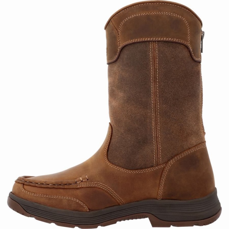 Bottes Caoutchouc Georgia Boot Athens SuperLyte Alloy Embout Imperméables Pull-On Homme Marron | YDKCZOL-43