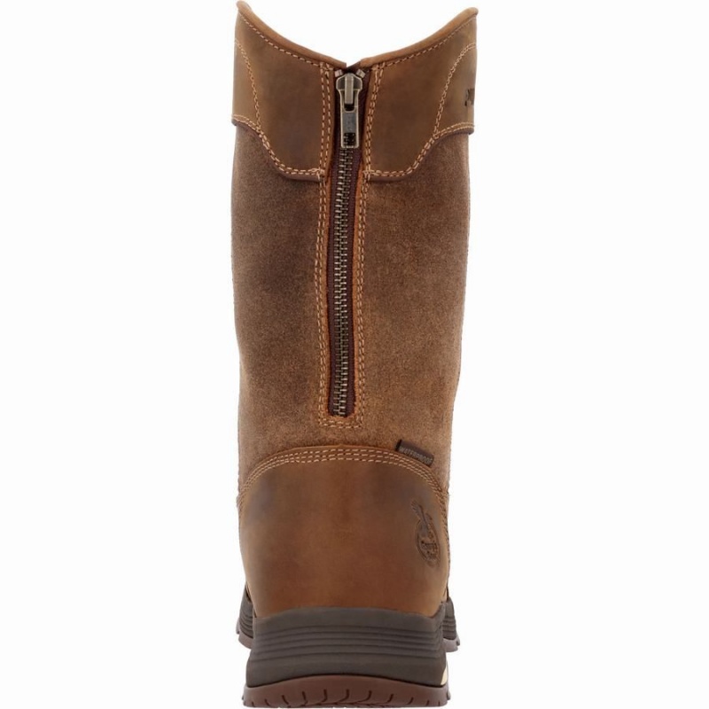 Bottes Caoutchouc Georgia Boot Athens SuperLyte Imperméables Pull-On Homme Marron | HVEGYUP-62