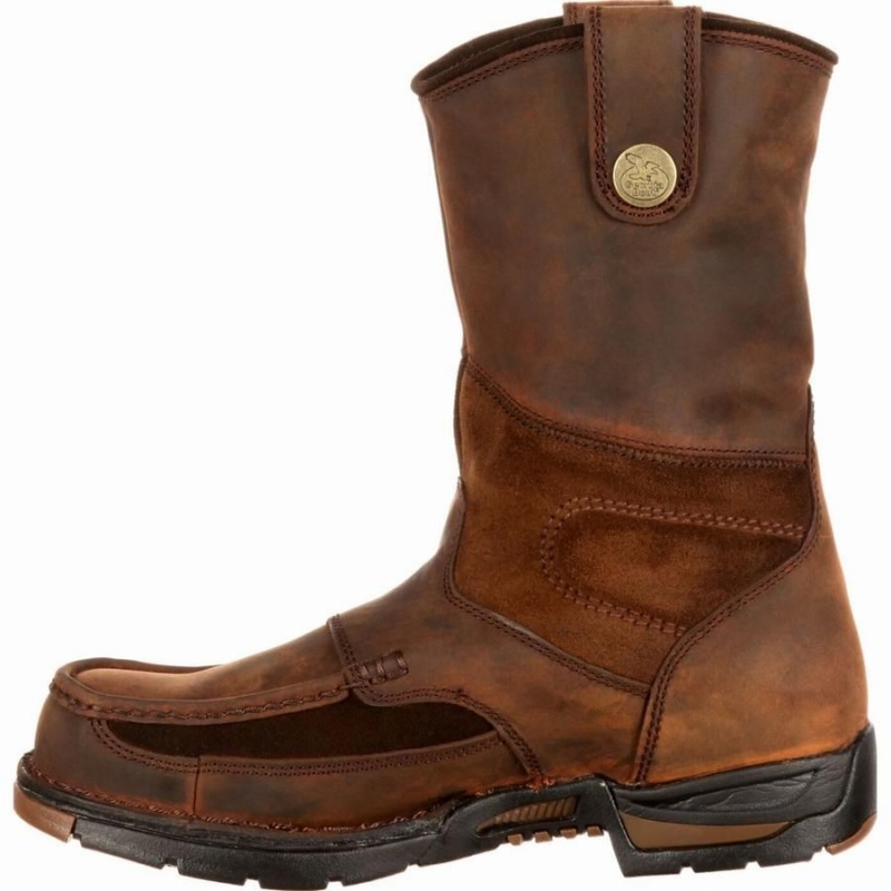 Bottes Caoutchouc Georgia Boot Georgia Athens Imperméables Travail Homme Marron | FGVWPYZ-46