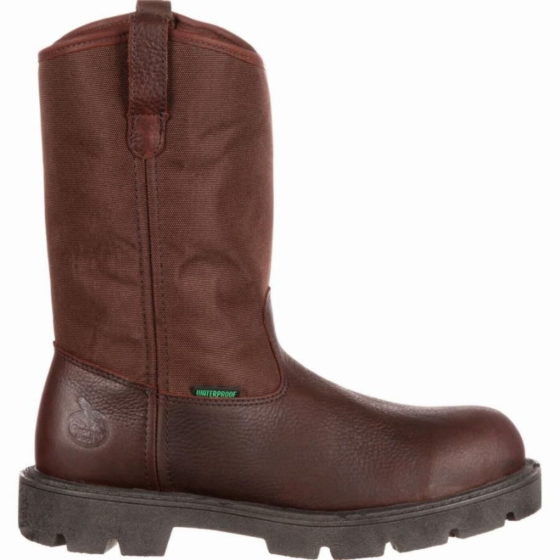 Bottes Caoutchouc Georgia Boot Homeland Steel Embout Imperméables Homme Marron | AYFUMXG-79