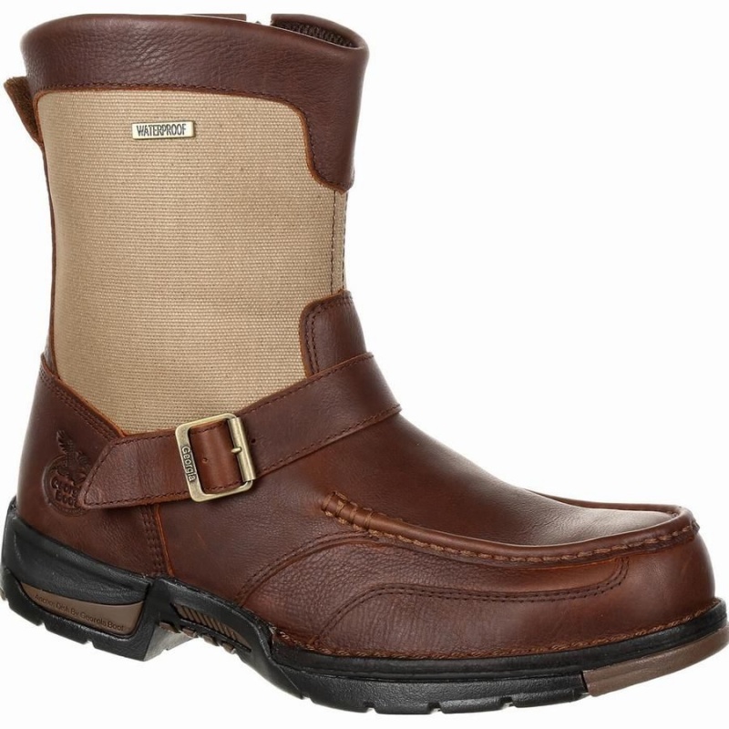 Bottes Imperméables Georgia Boot Athens Side-Zip Homme Marron | EHXTQPR-75