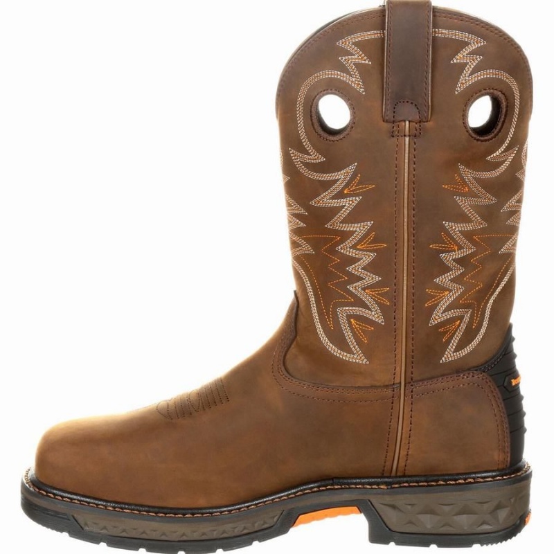 Bottes Imperméables Georgia Boot Carbo-Tec LT Alloy Embout Pull-On Homme Marron | YAEZSQU-34