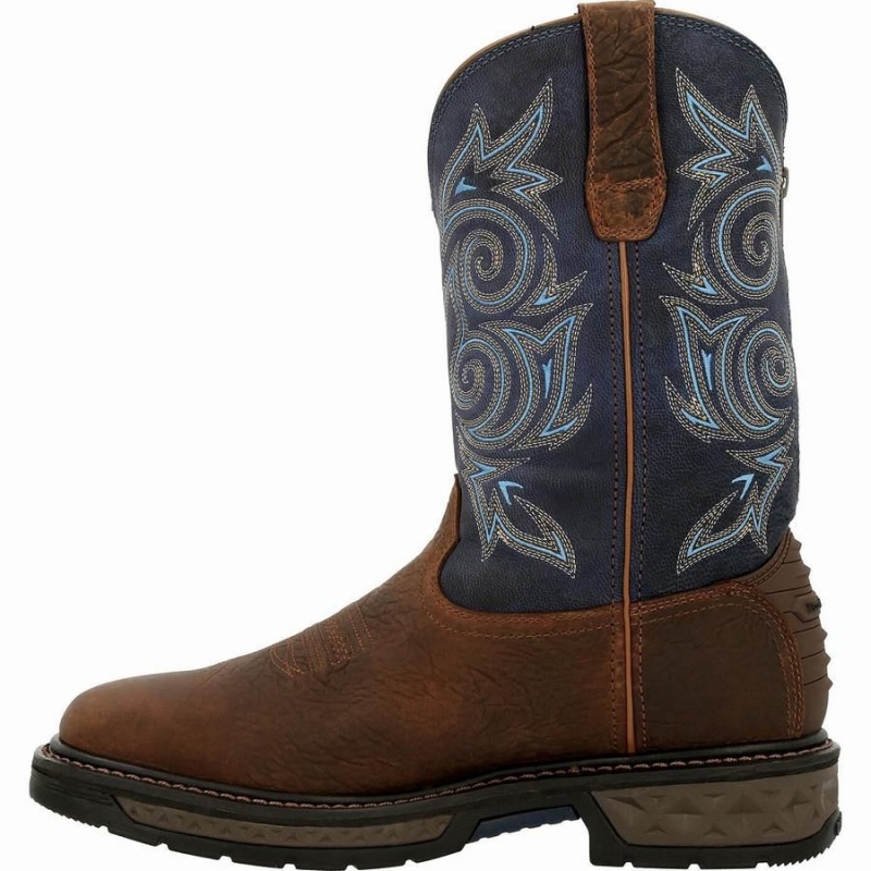 Bottes Imperméables Georgia Boot Carbo-Tec LT Pull On Homme Marron Bleu Marine | KPEVTWL-69