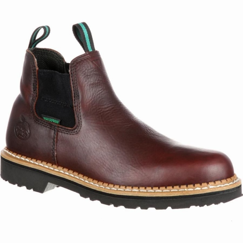 Bottes Imperméables Georgia Boot Georgia Giant High Romeo Steel Embout Homme Marron | CVDJELR-52