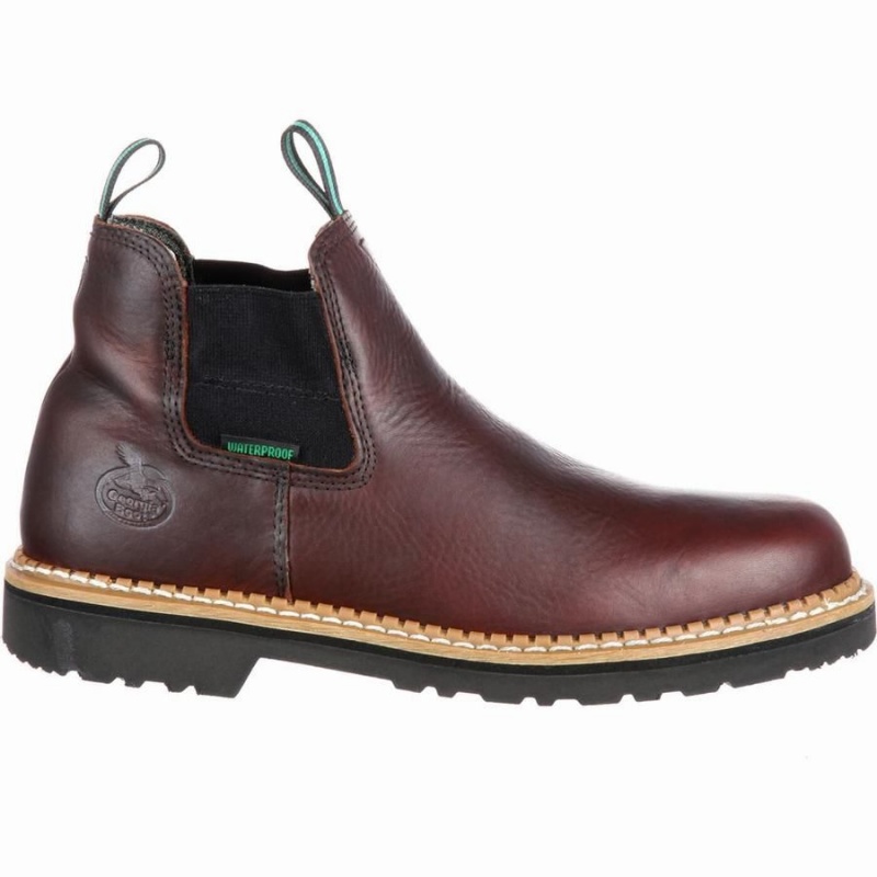 Bottes Imperméables Georgia Boot Georgia Giant High Romeo Steel Embout Homme Marron | CVDJELR-52