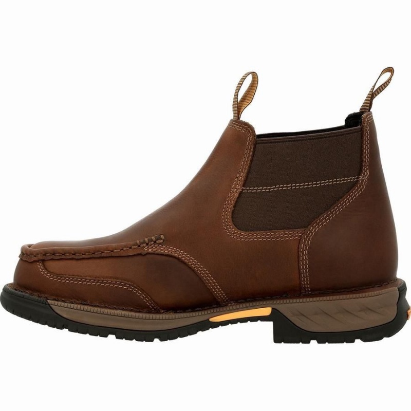 Bottines Chelsea Georgia Boot Athens 360 Steel Embout Imperméables Homme Marron | YEAHRNG-30