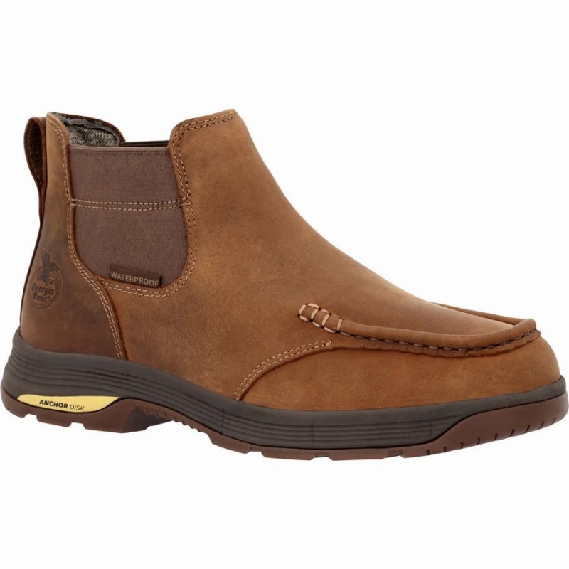 Bottines Chelsea Georgia Boot Athens SuperLyte Imperméables Travail Homme Marron | SCTPXIN-58