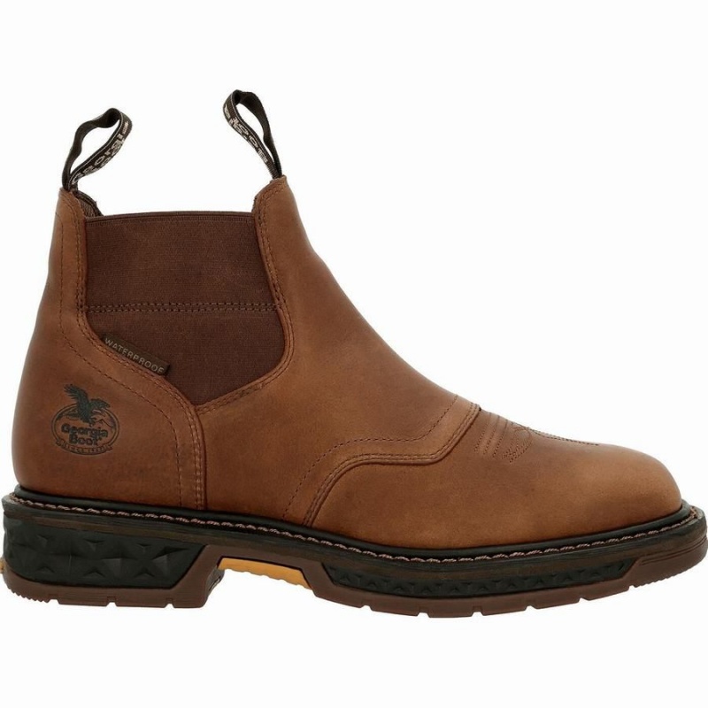 Bottines Chelsea Georgia Boot Carbo-Tec LT Imperméables Travail Homme Marron | GTAQOHB-76