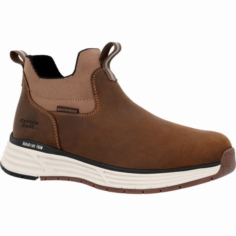 Bottines Chelsea Georgia Boot DuraBlend Sport Imperméables Travail Homme Marron | MYPWNCQ-07