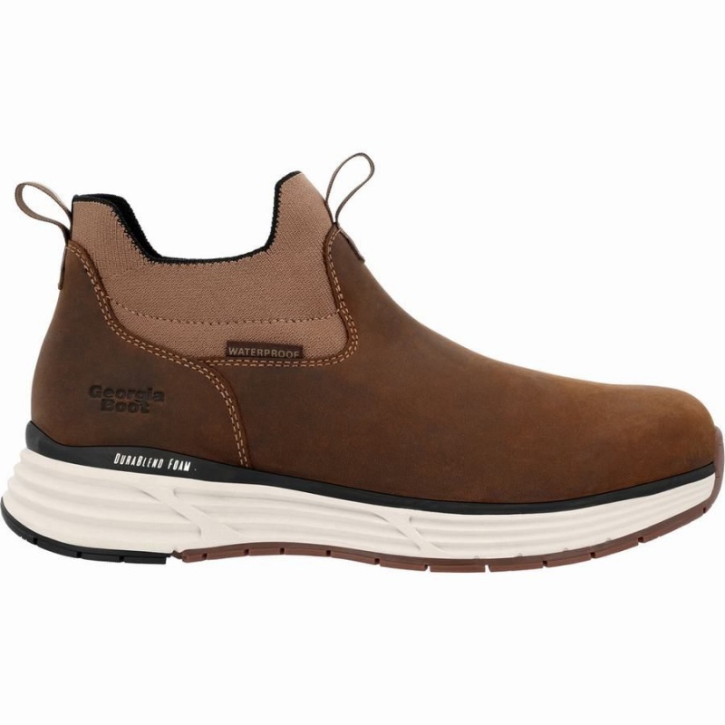 Bottines Chelsea Georgia Boot DuraBlend Sport Imperméables Travail Homme Marron | MYPWNCQ-07