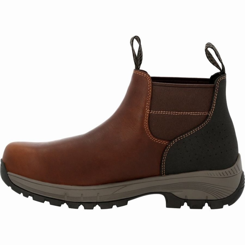 Bottines Chelsea Georgia Boot Eagle Trail Imperméables Homme Marron | HYPEQMO-61