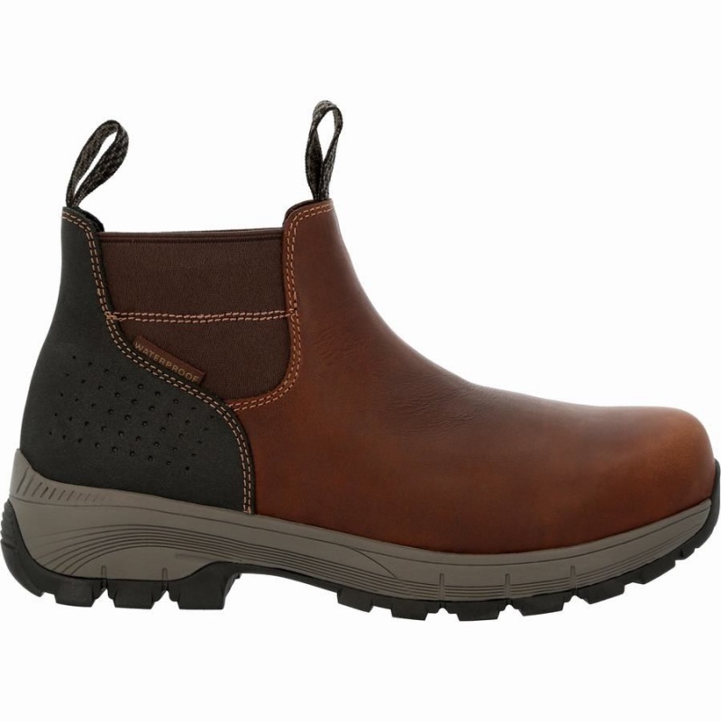 Bottines Chelsea Georgia Boot Eagle Trail Imperméables Homme Marron | HYPEQMO-61