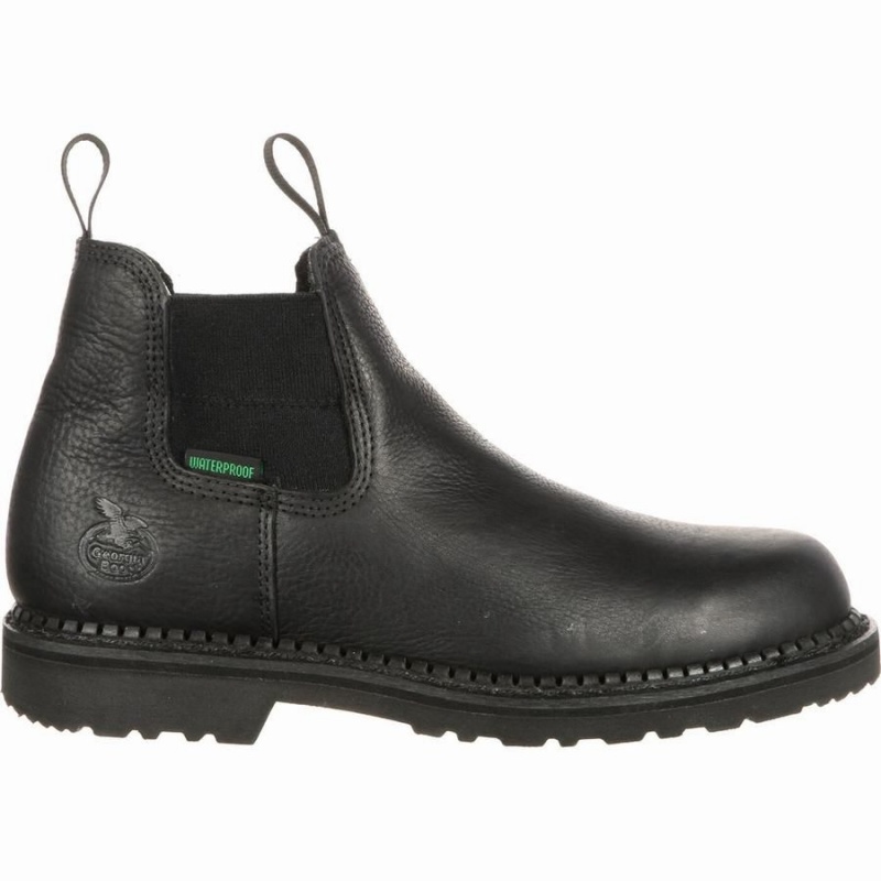 Bottines Chelsea Georgia Boot Georgia Giant Imperméables High Romeo Homme Noir | ULBDTYS-84