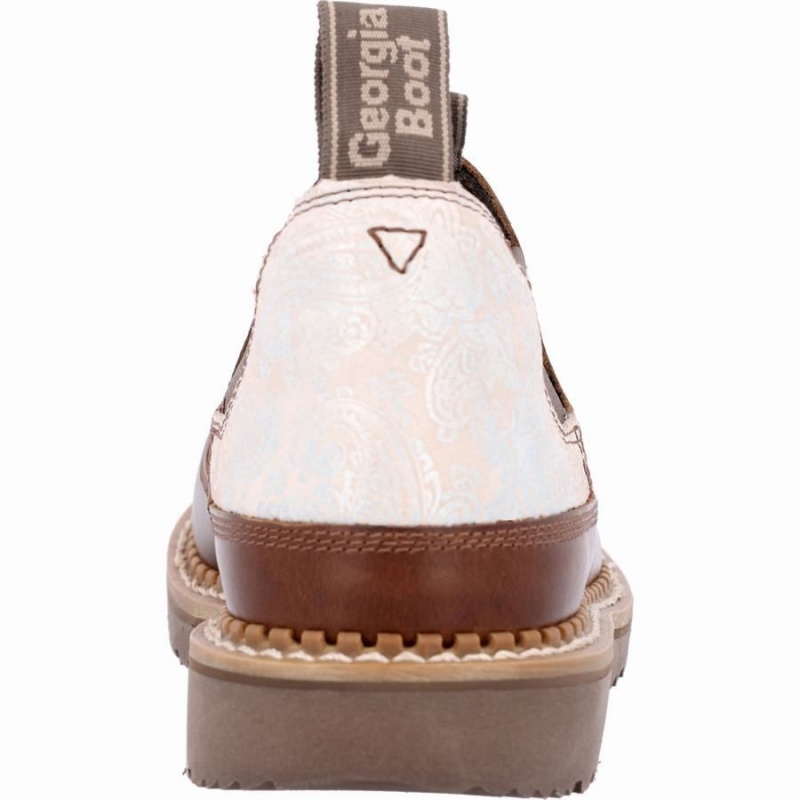 Chaussure Travail Georgia Boot Georgia Giant Paisley Romeo Femme Marron Blanche | GXQEBIO-92